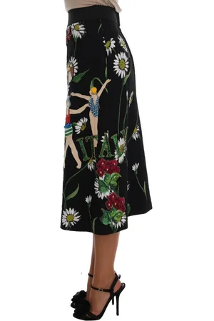 Dolce & Gabbana Verfraaide Daisy Brokaat Rok