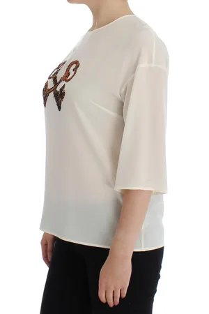 Dolce & Gabbana Zijden Blouse Met Pailletten En Belangrijke Details