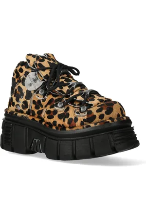New Rock M-106-C192 Leopard Bruine Leren Gothic Enkellaarsjes