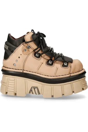New Rock M-106-S40 leren Gothic enkellaarsjes met plateauzool