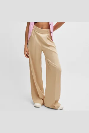 HUGO BOSS Dames Haniana-2 Relaxed-Fit Broek met Wijde Pijpen in
