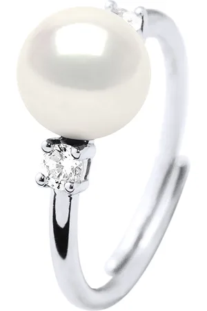 Diadema Ring Zoetwater Parel sieraden 7-8mm en zirkonium oxides Silver 92