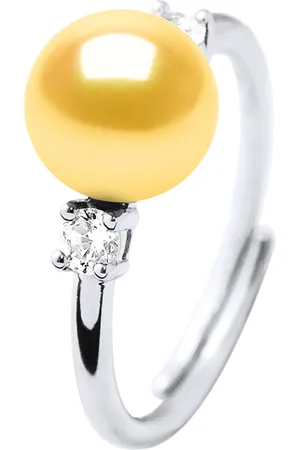 Diadema Ring Verstelbare zoetwaterparels 78mm Golden oxiden en zirkonium 925