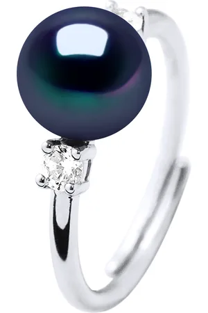 Diadema Ring Zoetwater Parel sieraden 7-8mm Black zirkonium oxides en 925