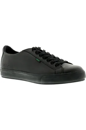 Kickers Nieuwe heren/heren zwarte tovni lederen bovenste veterschoenen casual schoenen