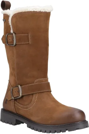 Hush Puppies Winnie Leren Dameslaarzen Tan