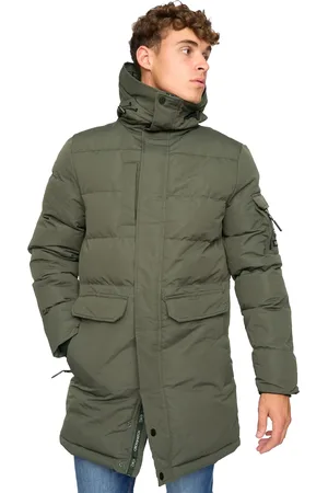 Crosshatch Heren Milwaka lange gewatteerde jas