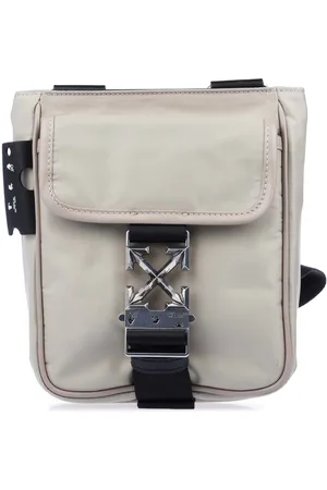 OFF-WHITE Accessoires Off White Arrow Tuc Nylon Kleine Crossbody Tas in Beige