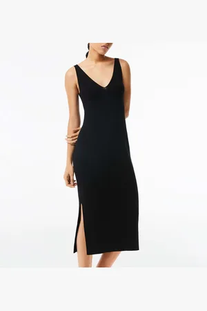 Lacoste Mouwloze Gebreide Midi Dress voor dames in