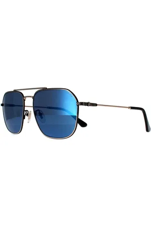 Police Aviator Heren Glimmend Roze Rookspiegel Blauw SPLF64 Octane 1