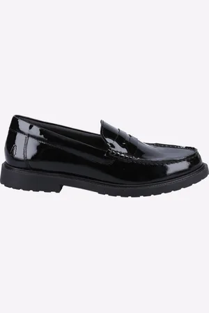 Hush Puppies Verity Slip On Dames Leren Zwarte Patent Instappers