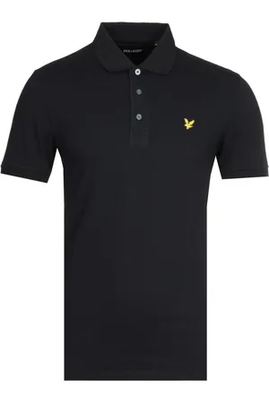 Lyle & Scott Gitzwart piqué poloshirt