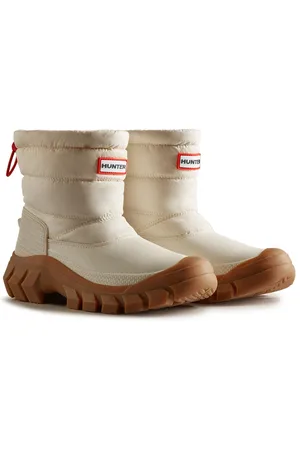 Hunter Intrepid Nylon Damesschoenen Wit Wilg/Gum Wellington Laarzen