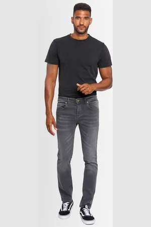 Alessandro Salvarini A. Salvarini Heren Jeans Slim Fit Stretch Denim 5-Pocket – Donkergrijs