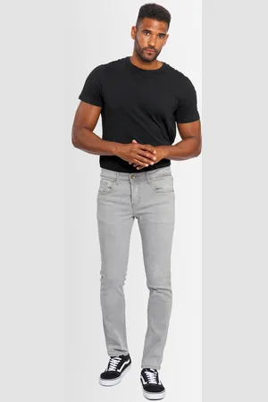 Alessandro Salvarini A. Salvarini Heren Jeans Slim Fit Stretch Denim 5-Pocket – Lichtgrijs