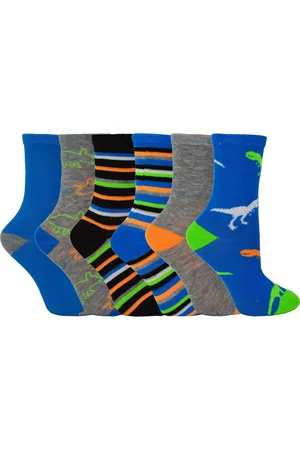 Sock Snob Jongens 6 paar geassorteerde nieuwe mode enkelsokken - Dinosaurussen