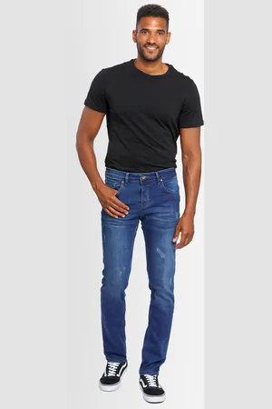 Alessandro Salvarini A. Salvarini Heren Jeans Slim Fit Stretch Denim 5-Pocket – Used-Look