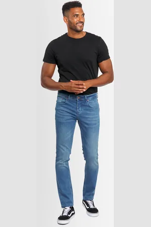 Alessandro Salvarini A. Salvarini Heren Jeans Slim Fit Stretch Denim 5-Pocket – Lichtblauw