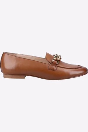 Hush Puppies Harper Chain Leren Damesslippers In Tan.