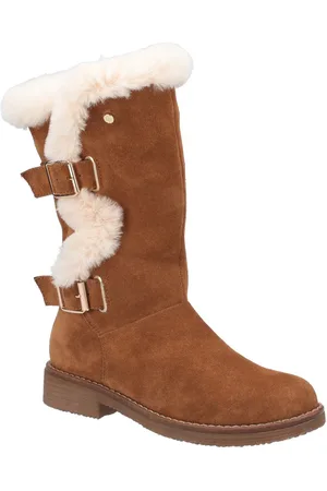 Hush Puppies Megan Breed Suède Dameslaarzen Tan
