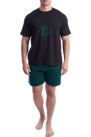 Kisses and Love Herren-Pyjama mit kurzen Ärmeln aus 100 % Baumwolle KL30000