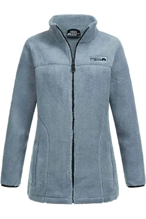 Arctic Dames Sherpa Fleecejas – Warme Outdoorjas met Rits Dusty Blue