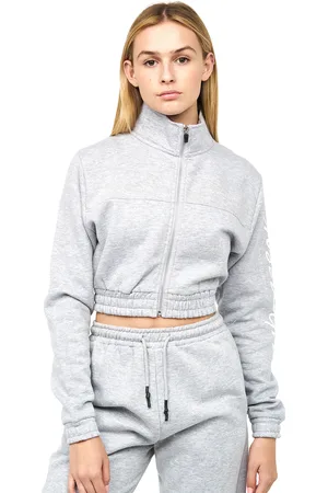 Crosshatch Dames/Dames Milwalk Crop Hoodie met rits (Grijze Mergel)