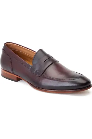Base London Bruno Leren Heren Bordo Loafers