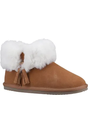 Hush Puppies Ayana Suède en imitatiebont pantoffels voor dames in Tan