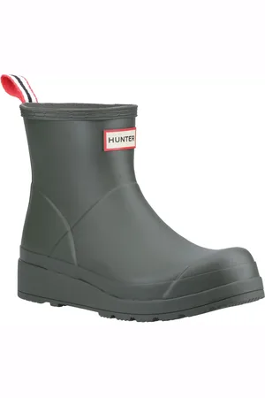 Hunter Play Korte Rubber Vrouwen Wellington Laarzen Donker Olijf