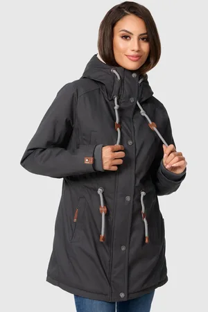 Navahoo Ireliaa Dames Parka – Windafstotende winterjas met teddyvoering en capuchon - Antraciet
