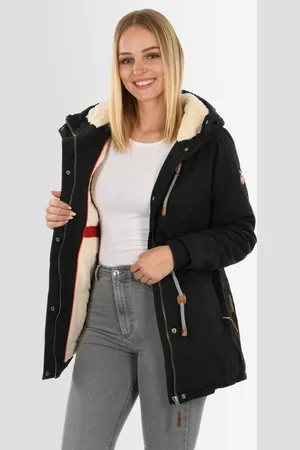 Navahoo Ireliaa Dames Parka – Windafstotende winterjas met teddyvoering en capuchon