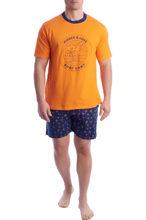 Kisses and Love Herren-Pyjama mit kurzen Ärmeln aus 100 % Baumwolle KL30000