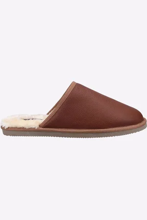 Hush Puppies Coady Suède Heren Pantoffels In Het Beige