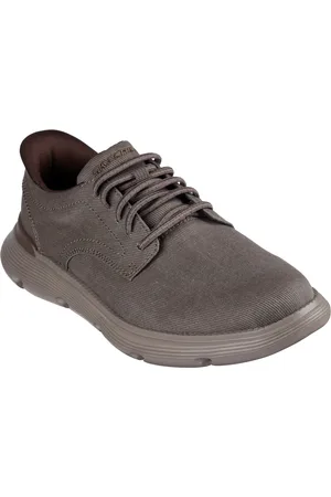 Skechers Garza Clive Cotton herenschoenen donker met vetersluiting