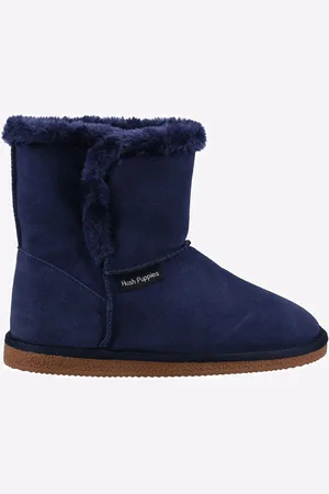 Hush Puppies Ashleigh Imitatiebont Dames Marine Pantoffels