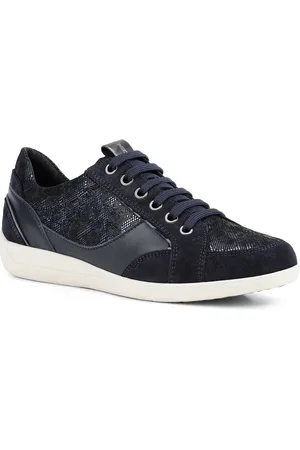 Geox Myria Suede Damessneakers In Marineblauw/Blauw