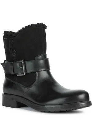 Geox D Rawelle B ABX A Runderleren Dames Zwarte Laarzen.