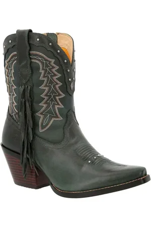 Durango Crush Bootie Leather Vrouwen Laarzen Saddle Brown/Denim Blue