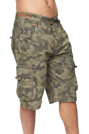 Crosshatch Heren Hanwhere Camo Cargo Shorts (Donkergroen)