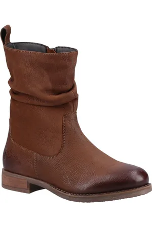 Hush Puppies Emilia Leren Vrouwen Laarzen Tan