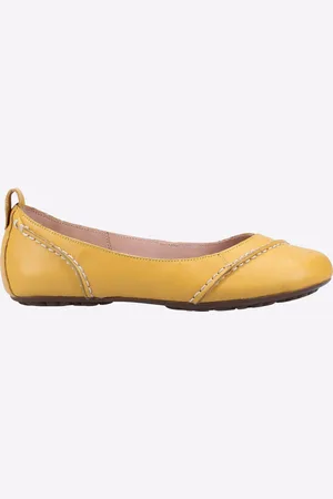 Hush Puppies Janessa Leren Damesgele Ballerina