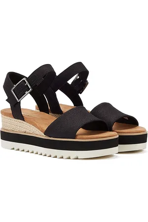 TOMS Diana Canvas Wig Vrouwen Zwarte Sandalen