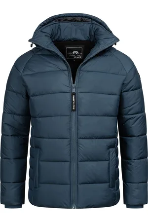 Arctic Gewatteerde Winterjas voor Heren met Afneembare Capuchon Marineblauw