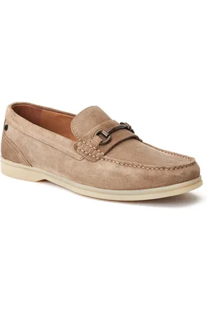 Base London Snapper Leer Heren Sand Loafers
