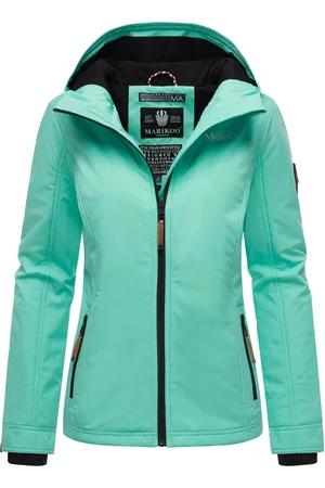 Marikoo Dames overgangsjas lichtgewicht water- en windafstotend met capuchon aqua green