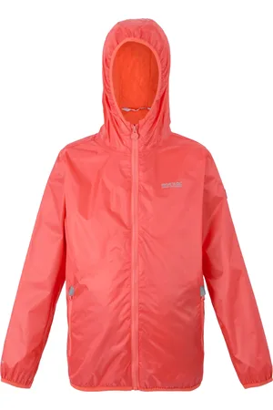 Regatta Groot Buitenshuis Kinderen/Kinderen Lever II Packaway Rain Jacket (Perzikbloesem)