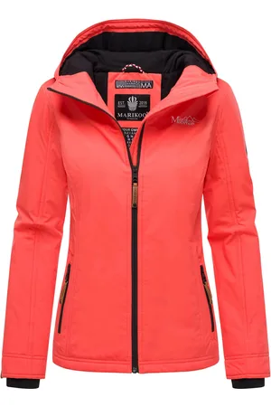 Marikoo Dames overgangsjas lichtgewicht water- en windafstotend met capuchon coral pink