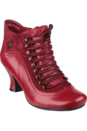 Hush Puppies Vivianna Leren Rode Laarzen Voor Dames