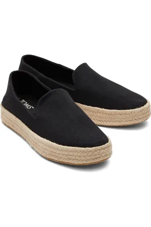 TOMS Carolina 100% Katoen Zwarte Damesspadrilles